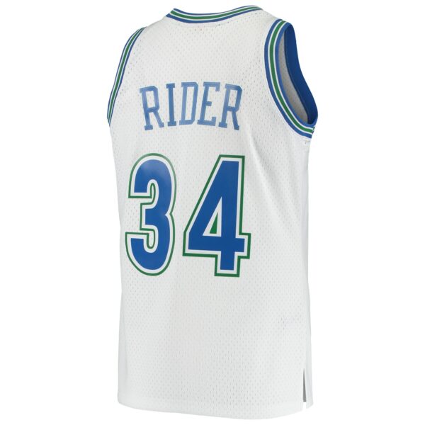 Isaiah Rider Minnesota Timberwolves Mitchell & Ness 1995/96 Hardwood Classics Swingman Jersey - White - Image 4