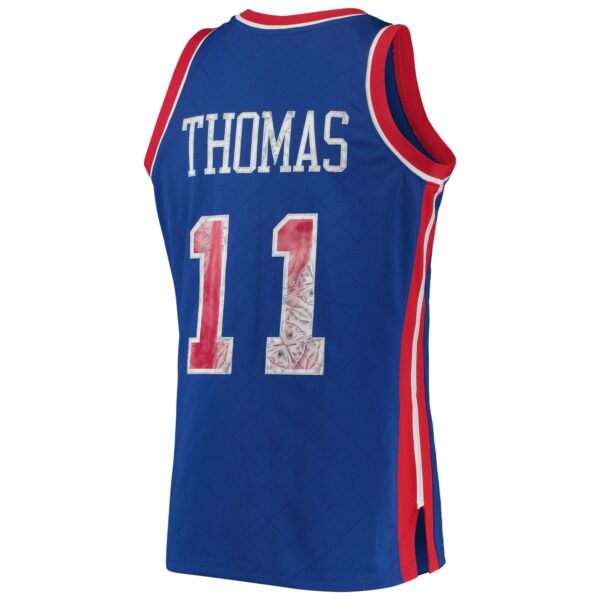 Isiah Thomas Detroit Pistons Mitchell & Ness 1988/89 Hardwood Classics NBA 75th Anniversary Diamond Swingman Jersey - Blue - Image 4