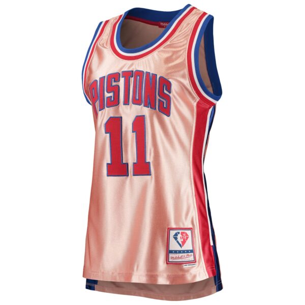 Isiah Thomas Detroit Pistons Mitchell & Ness Women's 75th Anniversary Rose Gold 1982 Swingman Jersey - Pink - Image 3