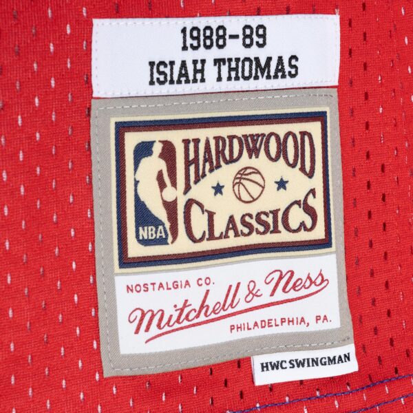 Isiah Thomas Isiah Thomas Mitchell & Ness Hardwood Classics 1988/89 Split Swingman Jersey - Blue/Red - Image 5