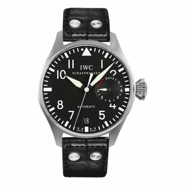 IW500901 IWC Big Pilots Watch for Men Automatic Movement Black Dial Black Strap