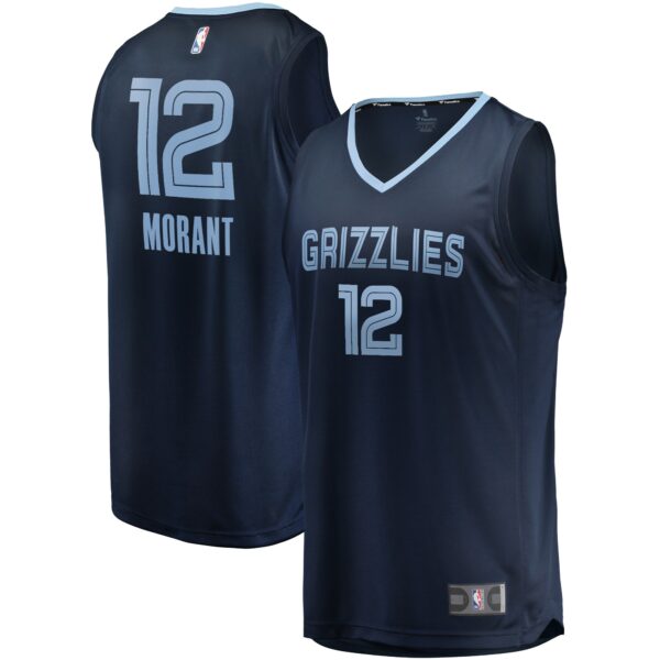 Ja Morant Memphis Grizzlies Fanatics Big & Tall Fast Break Player Jersey - Navy - Icon Edition - Image 2