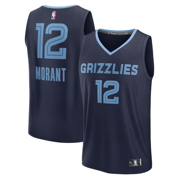 Ja Morant Memphis Grizzlies Fanatics Fast Break Replica Player Jersey - Icon Edition - Navy - Image 2