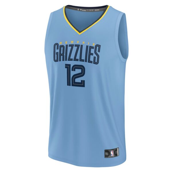 Ja Morant Memphis Grizzlies Fanatics Youth Fast Break Replica Player Jersey - Statement Edition - Light Blue - Image 3