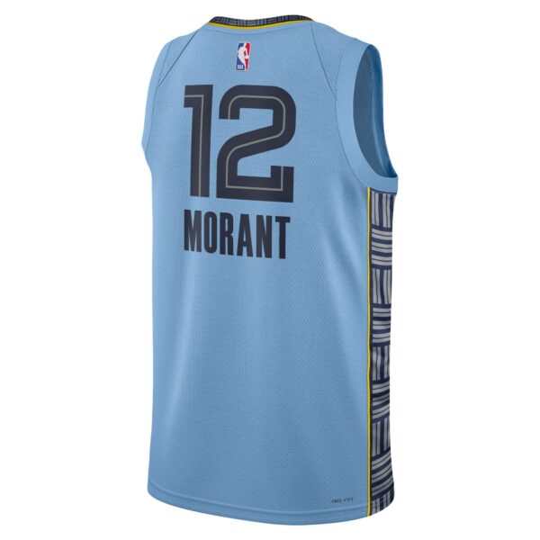 Ja Morant Memphis Grizzlies Jordan Brand Unisex Swingman Jersey - Statement Edition - Light Blue - Image 4