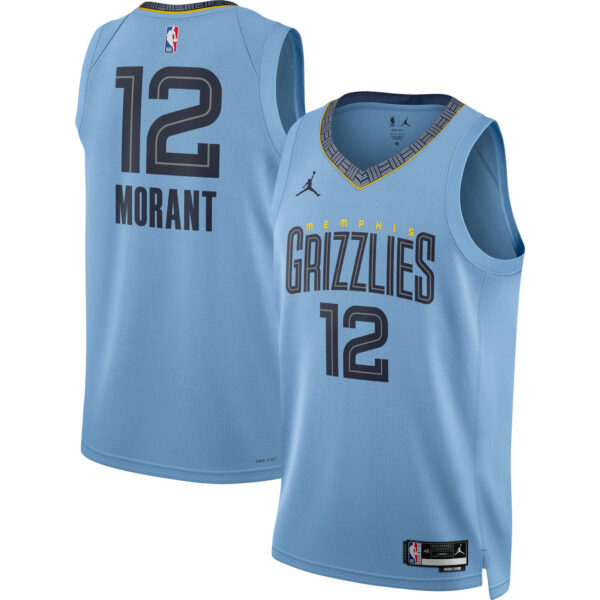 Ja Morant Memphis Grizzlies Jordan Brand Unisex Swingman Jersey - Statement Edition - Light Blue - Image 2
