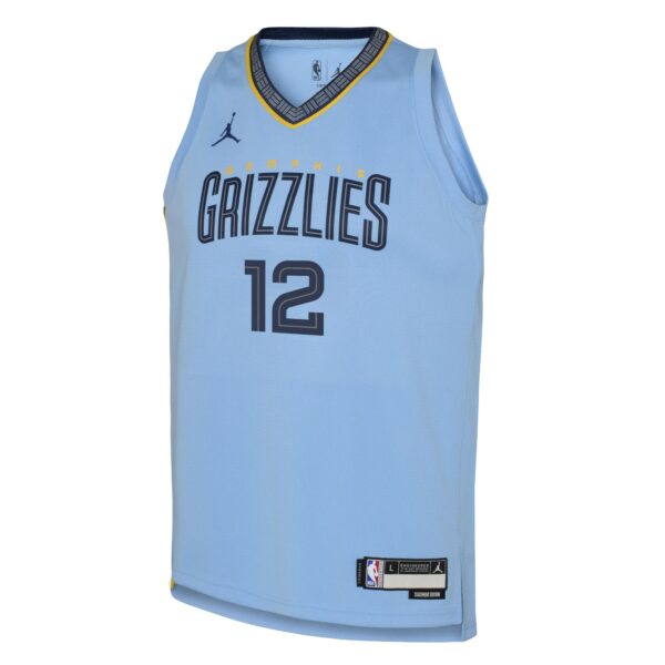 Ja Morant Memphis Grizzlies Jordan Brand Youth Swingman Jersey - Statement Edition - Light Blue - Image 3