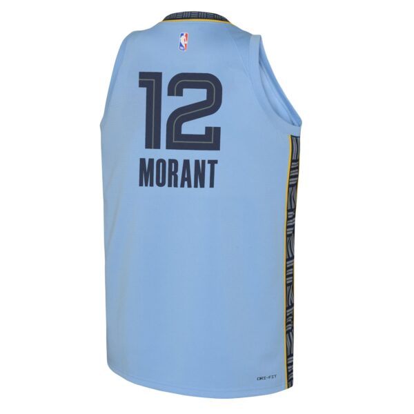 Ja Morant Memphis Grizzlies Jordan Brand Youth Swingman Jersey - Statement Edition - Light Blue - Image 4