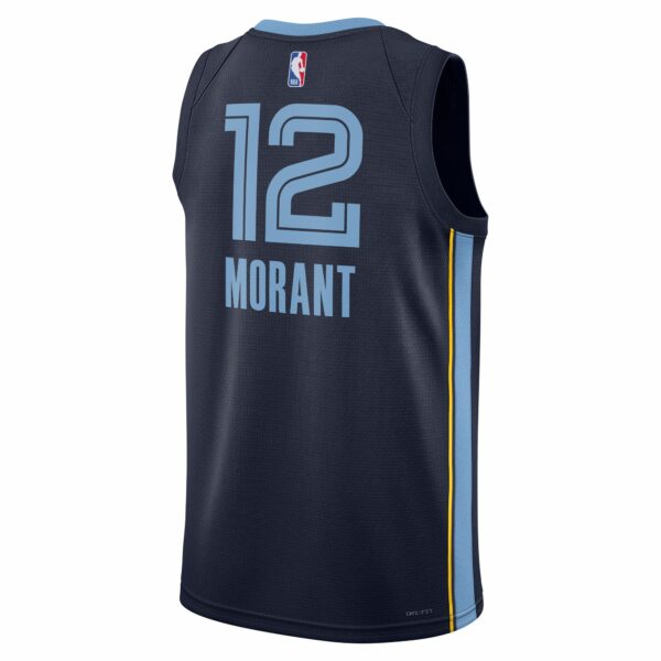 Ja Morant Memphis Grizzlies Nike Unisex Swingman Jersey - Icon Edition - Navy - Image 4