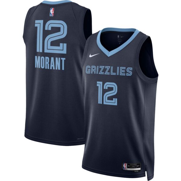 Ja Morant Memphis Grizzlies Nike Unisex Swingman Jersey - Icon Edition - Navy - Image 2