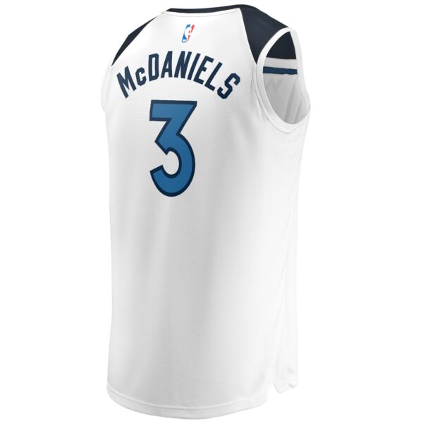 Jaden McDaniels Minnesota Timberwolves Fanatics Fast Break Replica Player Jersey - Association Edition - White - Image 4