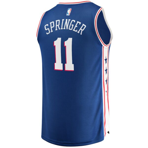 Jaden Springer Philadelphia 76ers Fanatics Fast Break Replica Jersey Royal - Icon Edition - Image 4