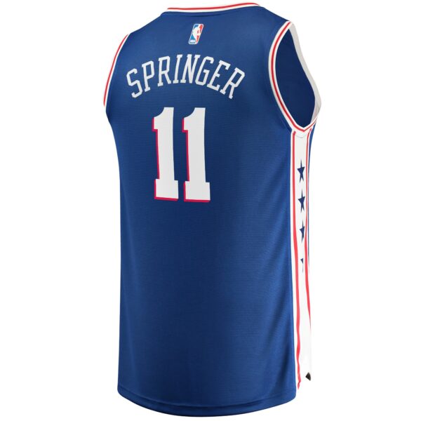 Jaden Springer Philadelphia 76ers Fanatics Fast Break Replica Jersey Royal - Icon Edition - Image 4