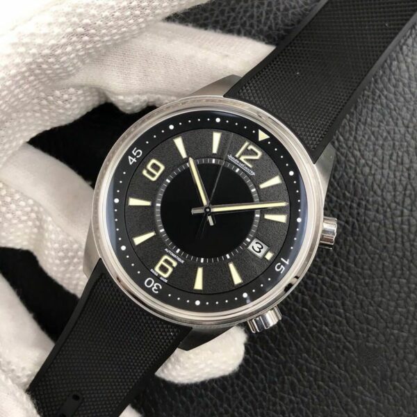 Jaeger LeCoultre Geographic 9068670 Black Strap Mens Watch - Image 4