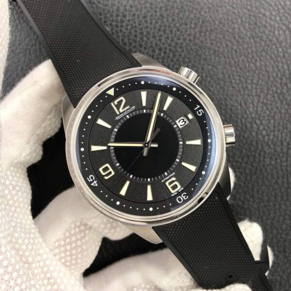 Jaeger LeCoultre Geographic 9068670 Black Strap Mens Watch - Image 3