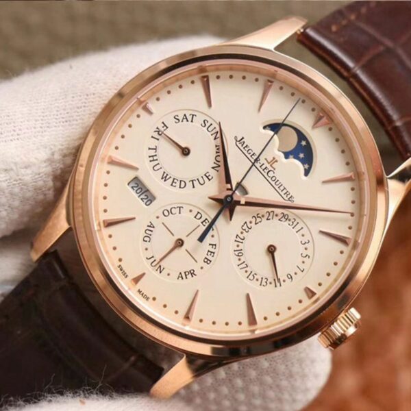 Jaeger-LeCoultre Master Ultra Thin Moon Perpetual Calendar 1302520 V9 Rose Gold Case Mens Watch - Image 5