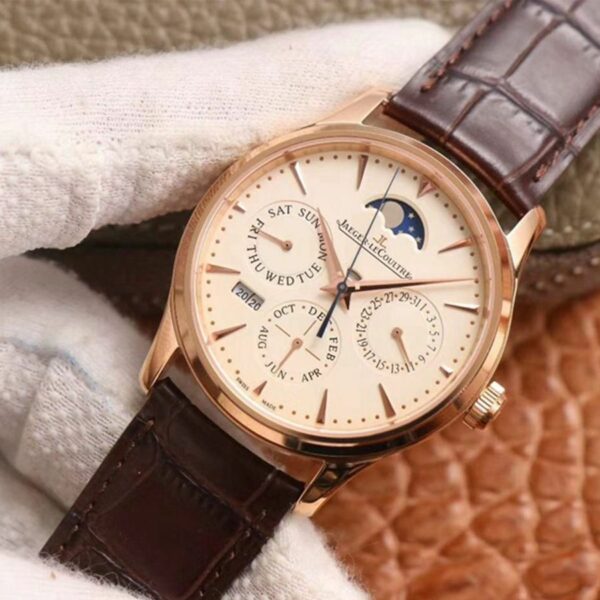 Jaeger-LeCoultre Master Ultra Thin Moon Perpetual Calendar 1302520 V9 Rose Gold Case Mens Watch - Image 3
