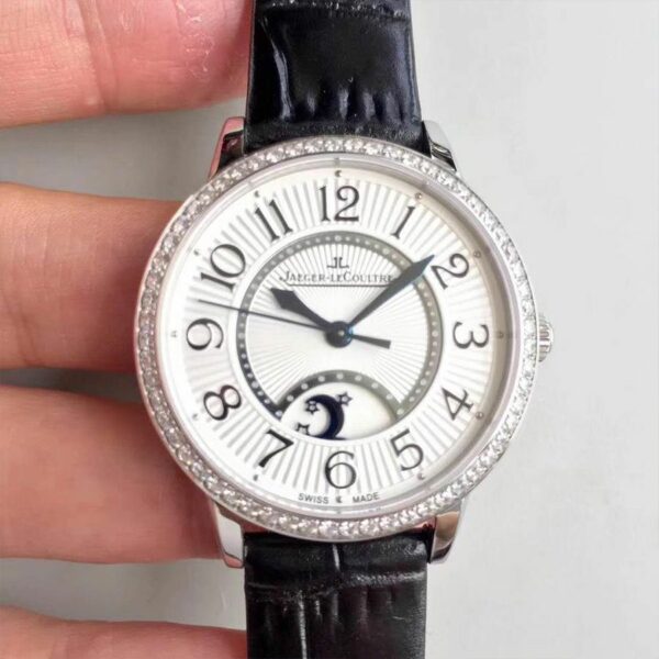 Jaeger-LeCoultre Rendez-Vous 3612420 Black Leather Strap White Dial Ladies Watch - Image 2