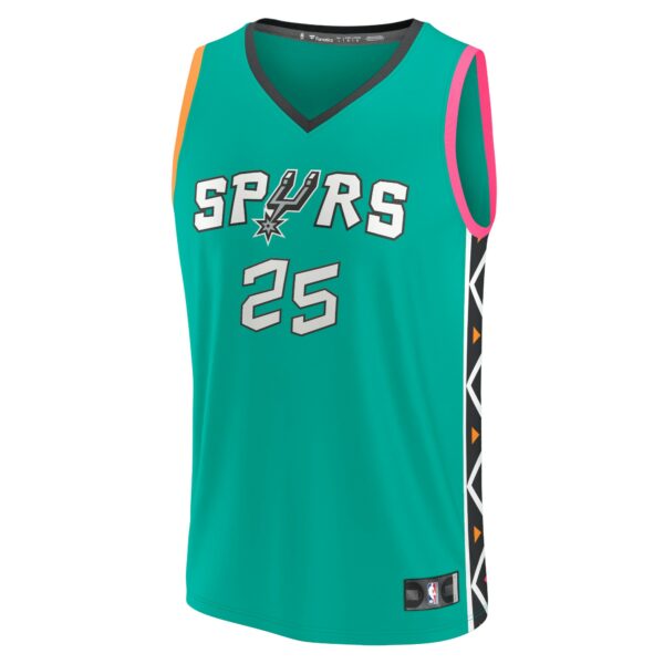 Jakob Poeltl San Antonio Spurs Fanatics Fastbreak Jersey - City Edition - Green - Image 3