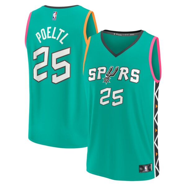 Jakob Poeltl San Antonio Spurs Fanatics Fastbreak Jersey - City Edition - Green - Image 2