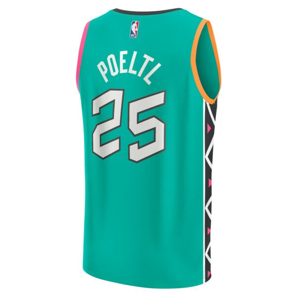 Jakob Poeltl San Antonio Spurs Fanatics Fastbreak Jersey - City Edition - Green - Image 4