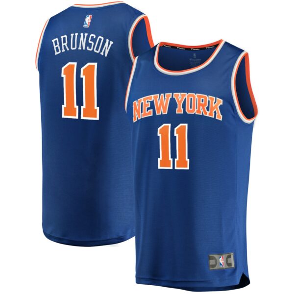 Jalen Brunson New York Knicks Fanatics Fast Break Replica Jersey - Icon Edition - Blue - Image 2