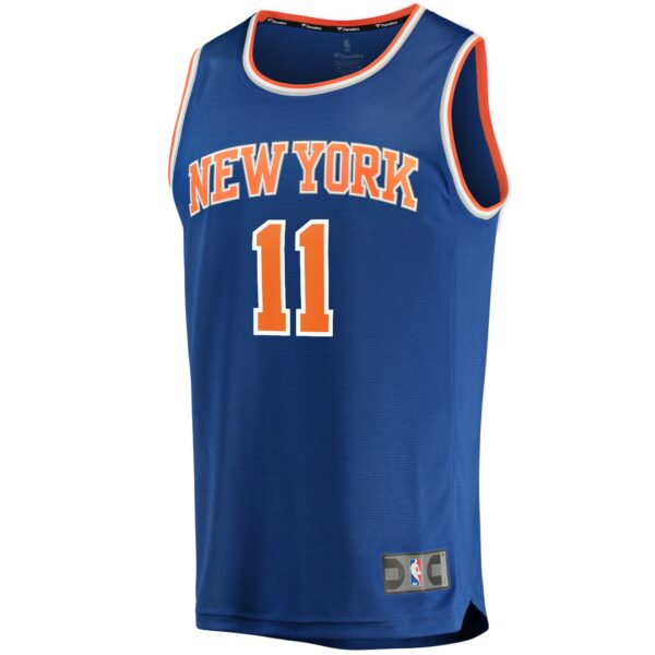 Jalen Brunson New York Knicks Fanatics Fast Break Replica Jersey - Icon Edition - Blue - Image 3