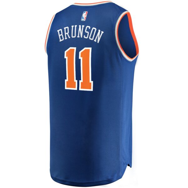 Jalen Brunson New York Knicks Fanatics Fast Break Replica Jersey - Icon Edition - Blue - Image 4