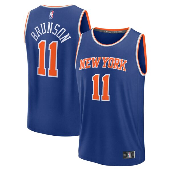 Jalen Brunson New York Knicks Fanatics Fast Break Replica Player Jersey - Icon Edition - Blue - Image 2