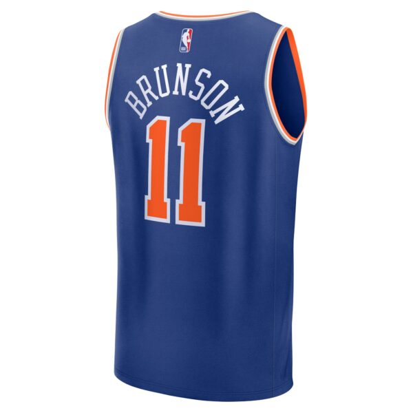 Jalen Brunson New York Knicks Fanatics Fast Break Replica Player Jersey - Icon Edition - Blue - Image 4