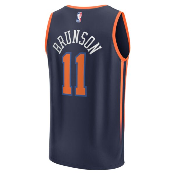 Jalen Brunson New York Knicks Fanatics Fast Break Replica Player Jersey - Statement Edition - Navy - Image 4