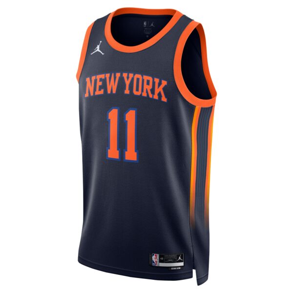 Jalen Brunson New York Knicks Jordan Brand Unisex Swingman Player Jersey - Statement Edition - Navy - Image 3
