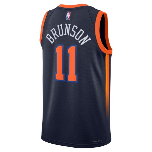 Jalen Brunson New York Knicks Jordan Brand Unisex Swingman Player Jersey - Statement Edition - Navy - Image 4