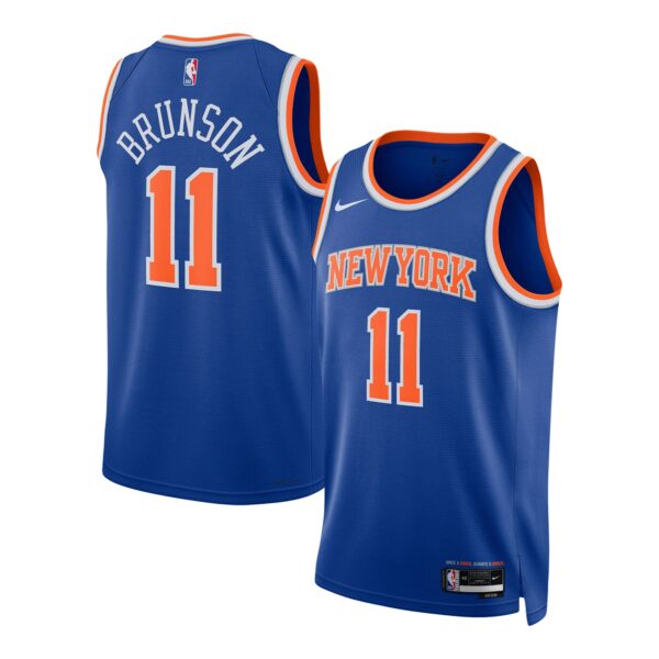Jalen Brunson New York Knicks Nike Unisex Swingman Jersey - Icon Edition - Blue - Image 2