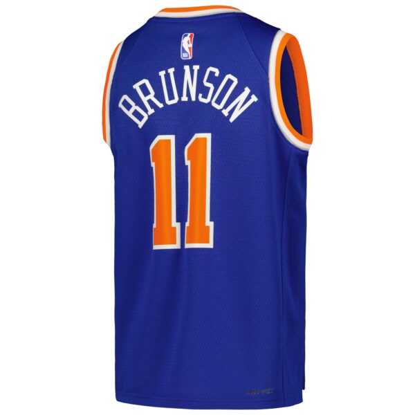 Jalen Brunson New York Knicks Nike Youth Swingman Jersey - Icon Edition - Blue - Image 4