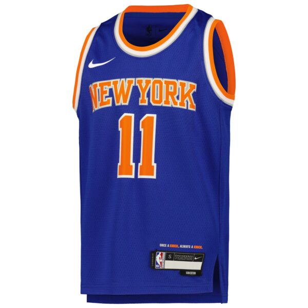 Jalen Brunson New York Knicks Nike Youth Swingman Jersey - Icon Edition - Blue - Image 3