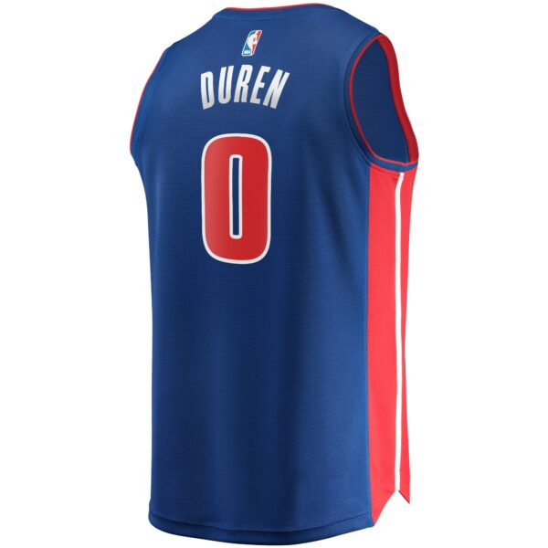 Jalen Duren Detroit Pistons Fanatics Fast Break Replica Jersey - Icon Edition - Blue - Image 4