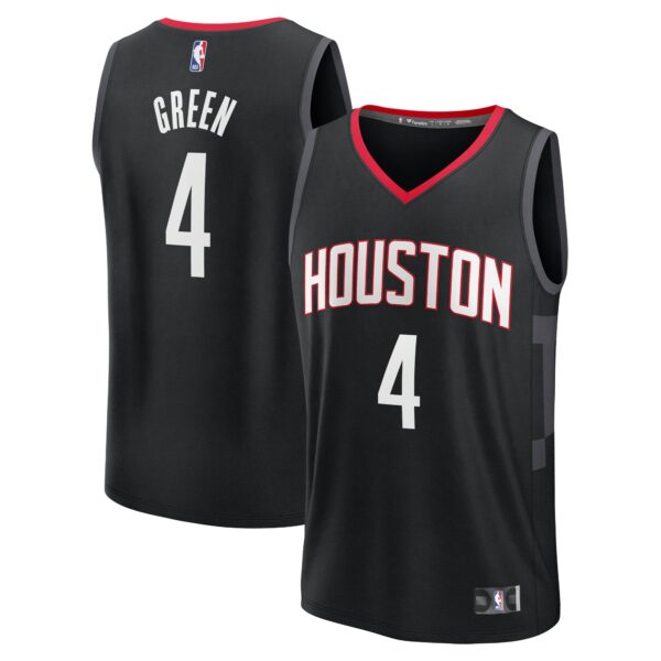 Jalen Green Houston Rockets Fanatics Fast Break Replica Player Jersey - Statement Edition - Black - Image 2