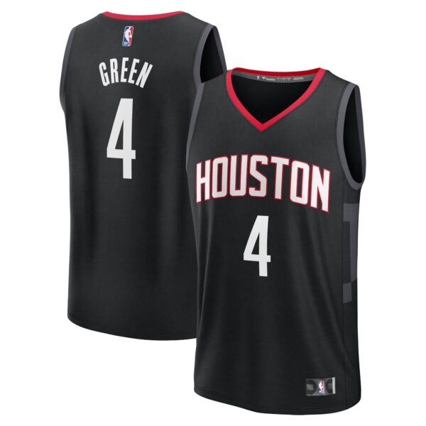 Jalen Green Houston Rockets Fanatics Fast Break Replica Player Jersey - Statement Edition - Black - Image 2