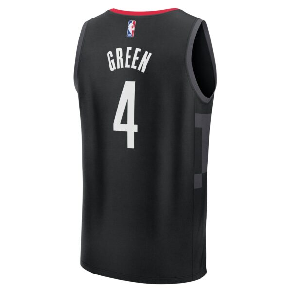 Jalen Green Houston Rockets Fanatics Fast Break Replica Player Jersey - Statement Edition - Black - Image 4