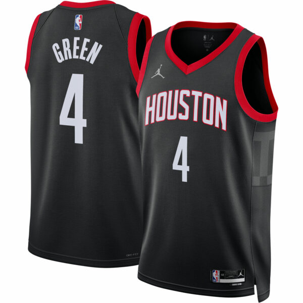 Jalen Green Houston Rockets Jordan Brand Unisex Swingman Jersey - Statement Edition - Black - Image 2