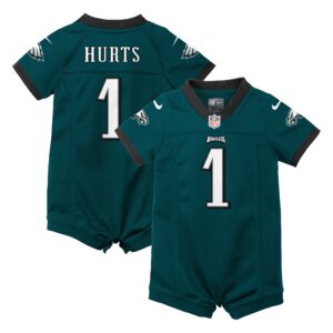 Jalen Hurts Philadelphia Eagles Nike Newborn & Infant Game Romper Jersey - Midnight Green