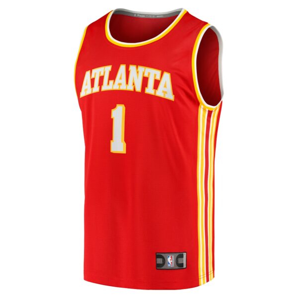 Jalen Johnson Atlanta Hawks Fanatics Youth Fast Break Replica Jersey - Icon Edition - Red - Image 3