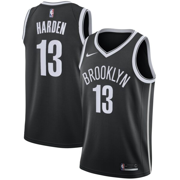 James Harden Brooklyn Nets Nike 2020/21 Swingman Jersey Black - Icon Edition - Image 2