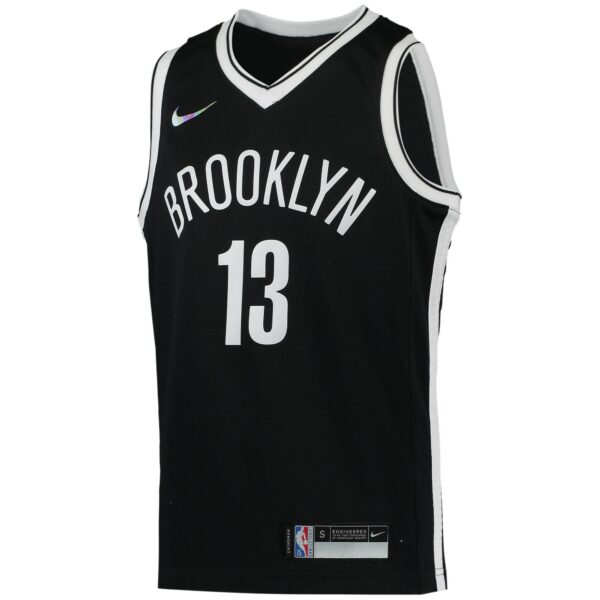 James Harden Brooklyn Nets Nike Youth 2021/22 Diamond Swingman Jersey - Icon Edition - Black - Image 3