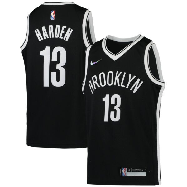 James Harden Brooklyn Nets Nike Youth 2021/22 Diamond Swingman Jersey - Icon Edition - Black - Image 2