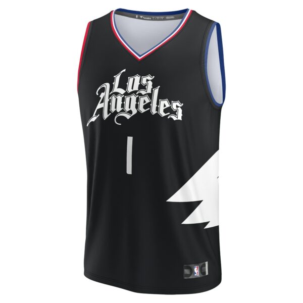 James Harden LA Clippers Fanatics Youth Fast Break Player Jersey - Statement Edition - Black - Image 3