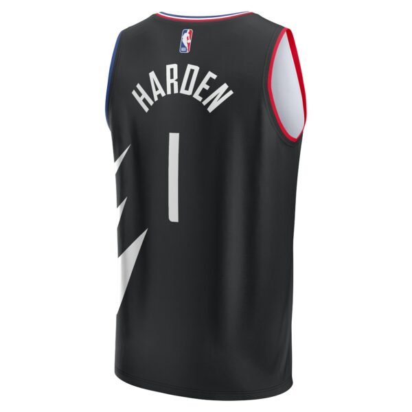 James Harden LA Clippers Fanatics Youth Fast Break Player Jersey - Statement Edition - Black - Image 4