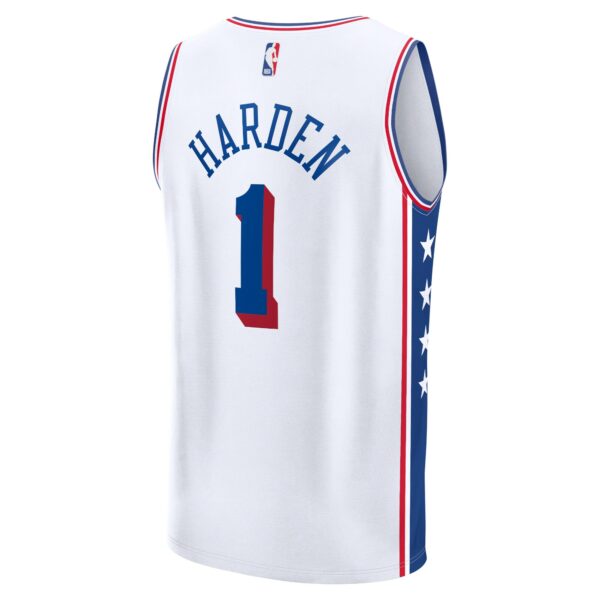 James Harden Philadelphia 76ers Fanatics Fast Break Replica Jersey - Association Edition - White - Image 4
