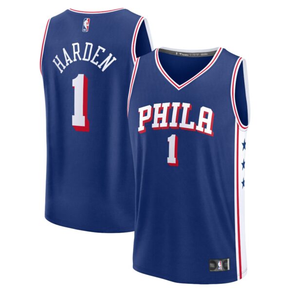 James Harden Philadelphia 76ers Fanatics Fast Break Replica Jersey - Icon Edition - Royal - Image 2